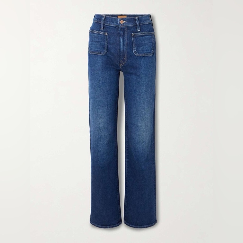 Mother Patch Pocket Rambler Zip high-rise straight-leg jeans size 27